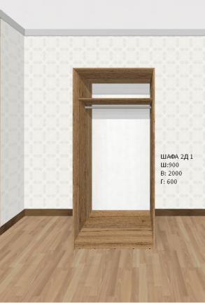 Дводверна Шафа-купе 2Д (ш:900; в:2000; г:600 мм)